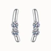 Curved Elegance Moissanite Stud Earrings