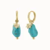 Turquoise Charm Hoops