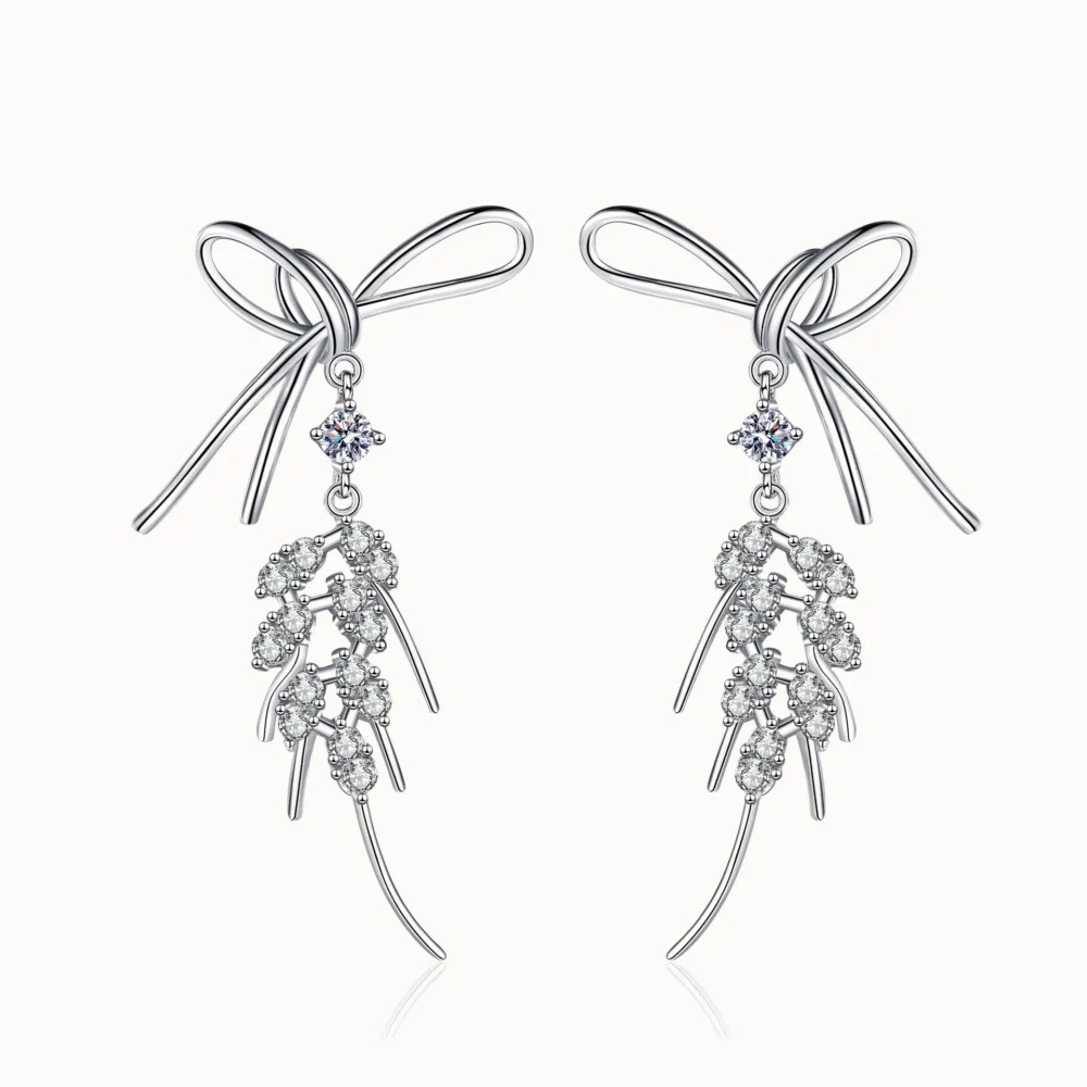 Wheat Spike Moissanite Earrings