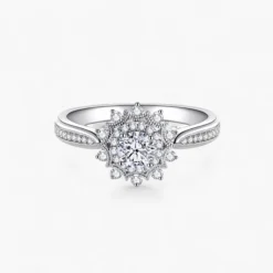 0.5ct Moissanite Sun Halo Ring