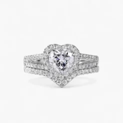 1ct Heart Moissanite Stackable Ring Set