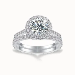 1.76ct Round Moissanite Halo Stackable Ring