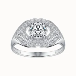 1ct Round Moissanite Eye Ring