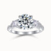 2.5ct Round Moissanite Side Stone Ring