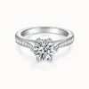 1ct Moissanite 6-Prong Side Stone Ring