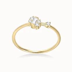 Baguette Moissanite Cluster Ring