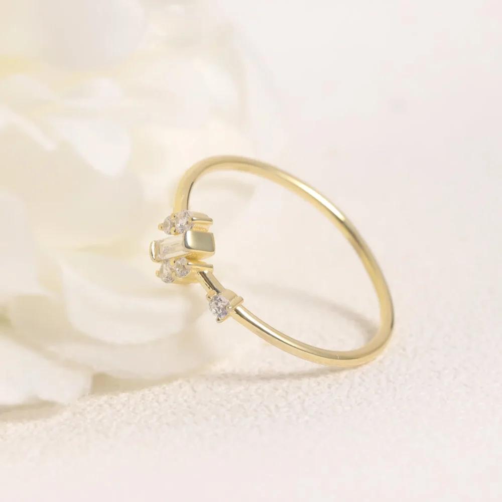 Baguette Moissanite Cluster Ring - Image 3