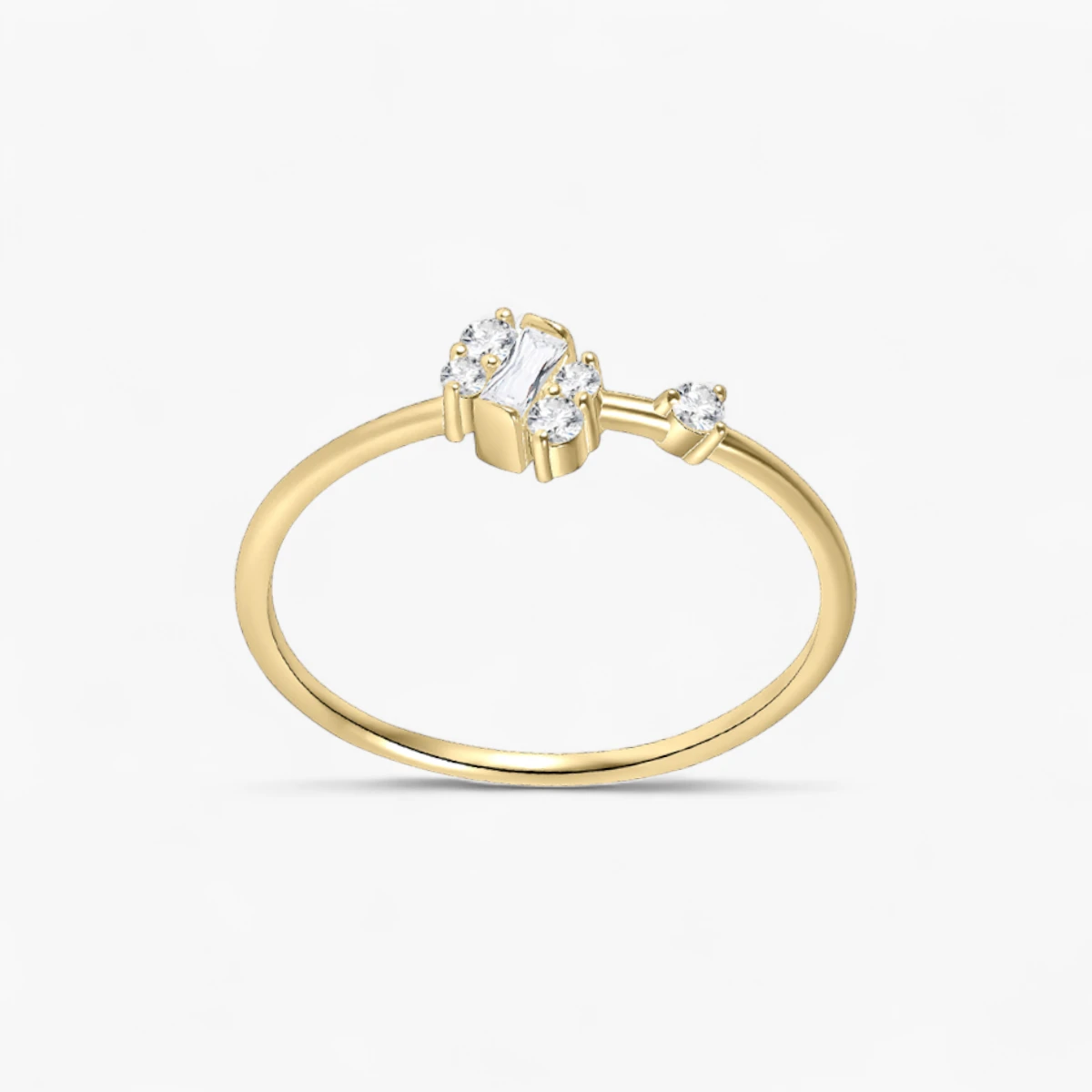 Baguette Moissanite Cluster Ring
