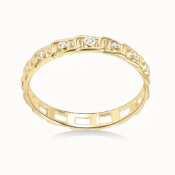 Chain-Link Moissanite Ring