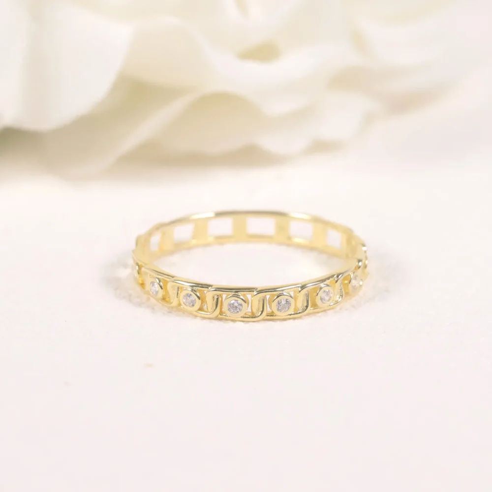 Chain-Link Moissanite Ring - Image 3