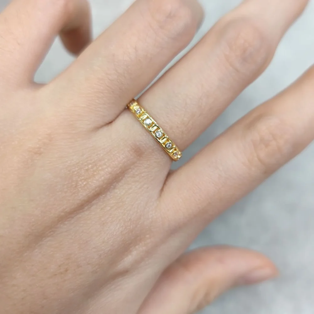 Chain-Link Moissanite Ring - Image 2
