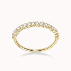 Golden Moissanite Half-Circle Ring
