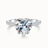 3.5ct Heart Moissanite Side Stone Ring