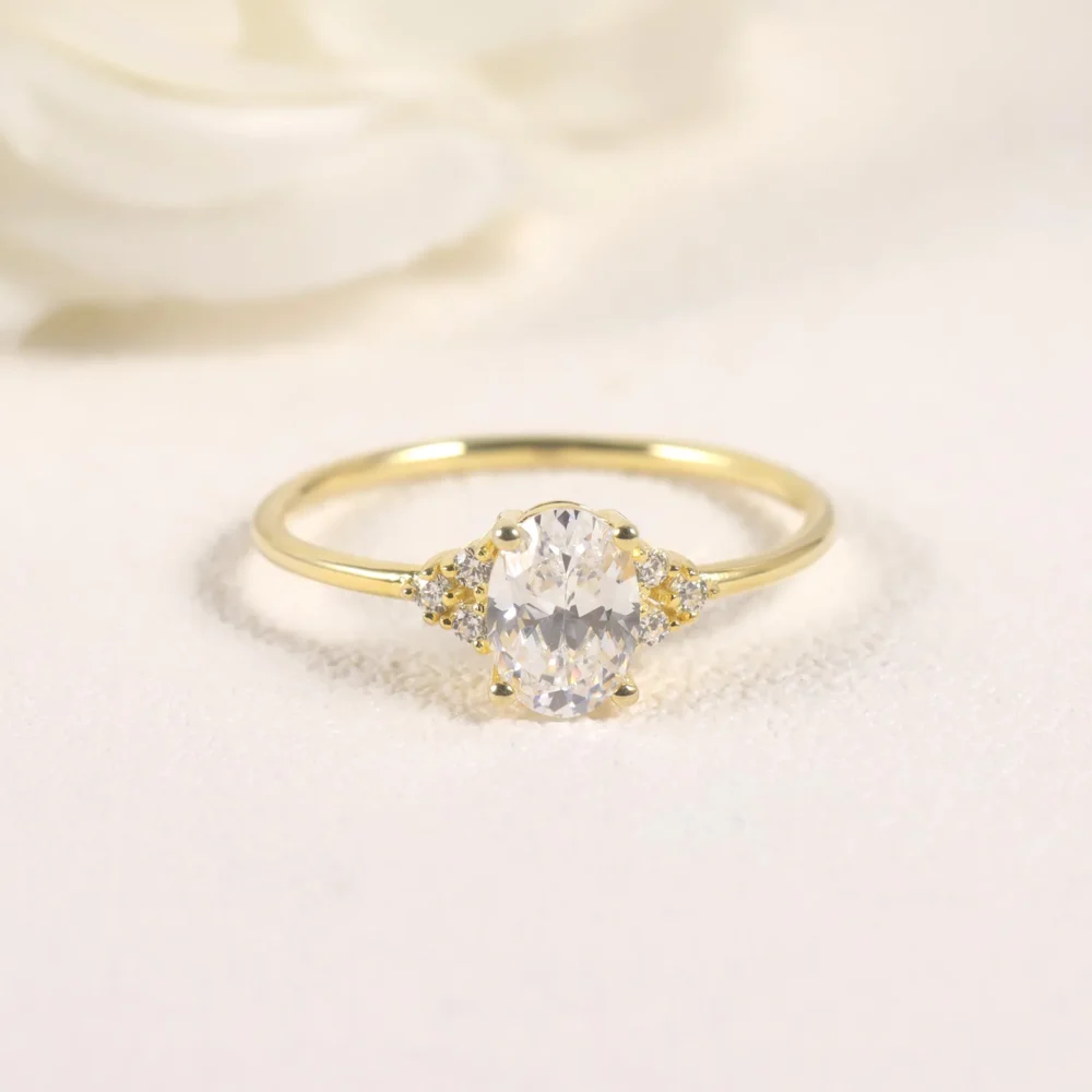 1ct Oval Moissanite Loggia Ring - Image 4