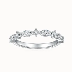 Marquise-Cut Half Eternity Moissanite Band Ring