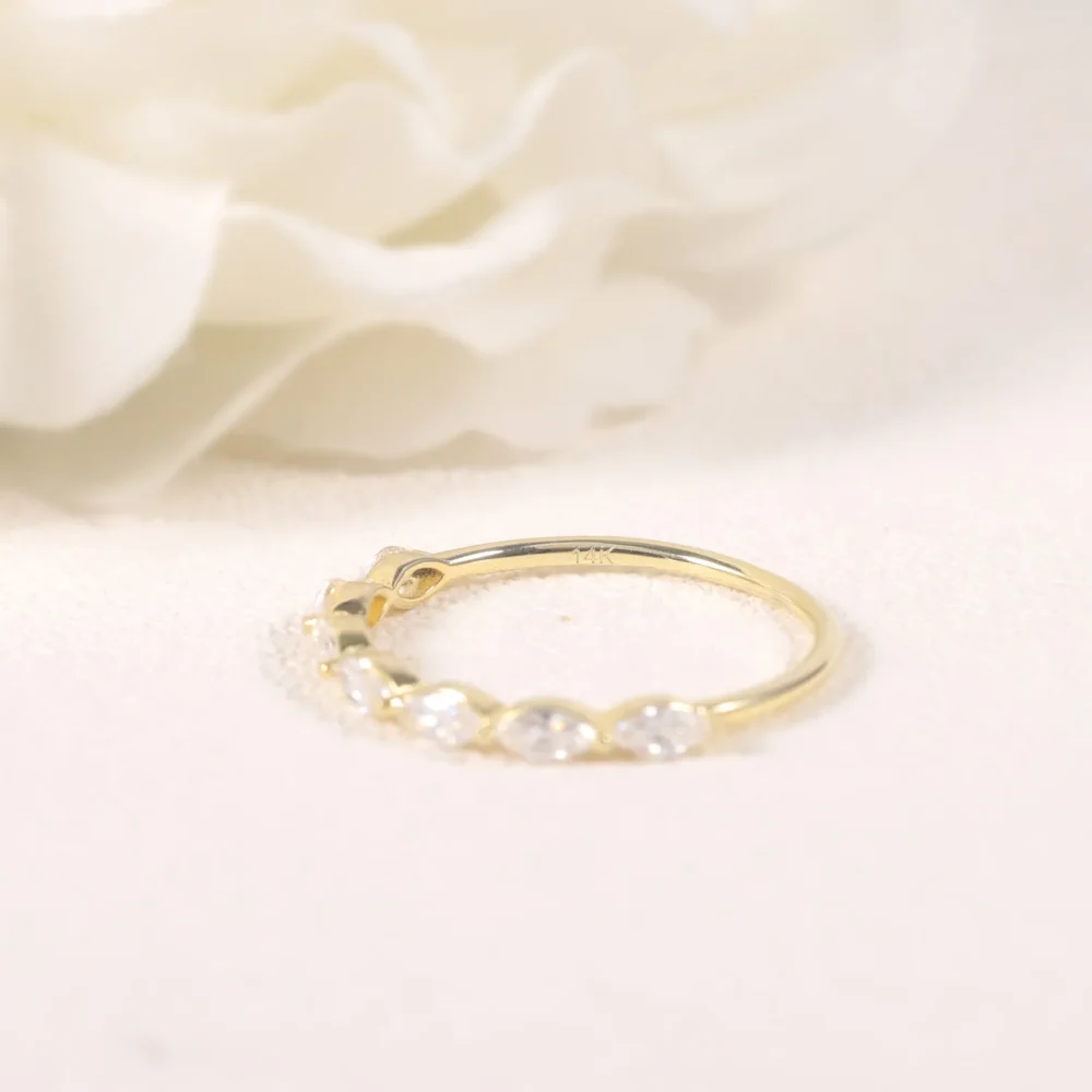 Marquise Moissanite Half-Eternity Ring - Image 4