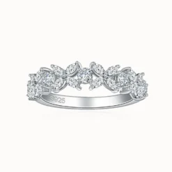 Moissanite Butterfly Half Eternity Ring