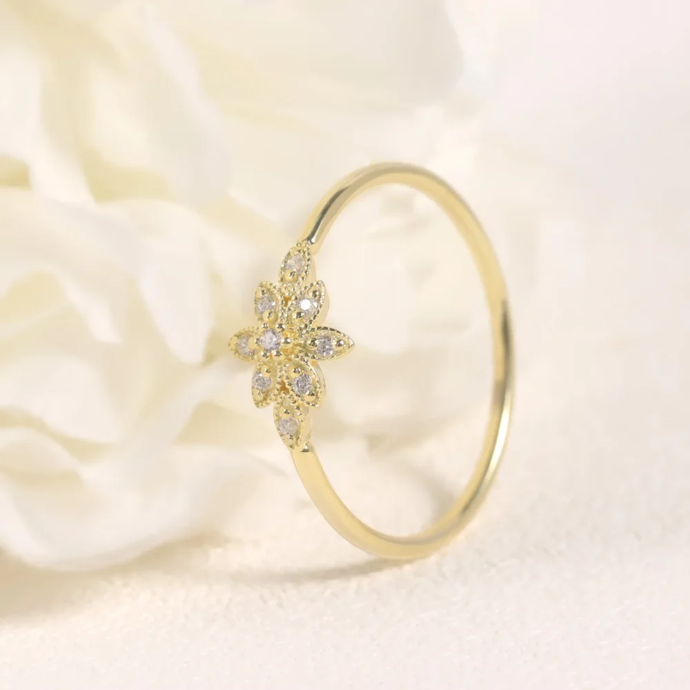 Moissanite Floral Ring - Image 4