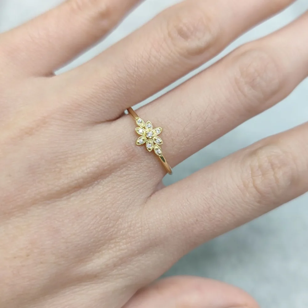 Moissanite Floral Ring - Image 2