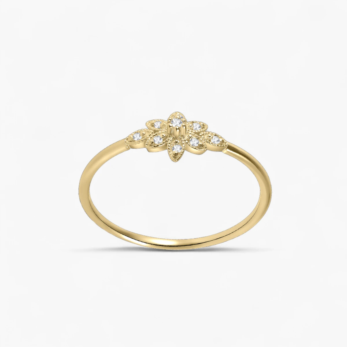 Moissanite Floral Ring
