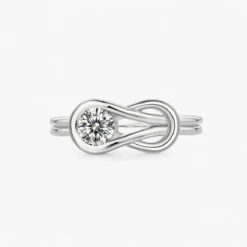 0.45ct Moissanite Knot Design Solitaire Ring