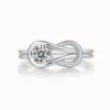 0.45ct Moissanite Knot Design Solitaire Ring