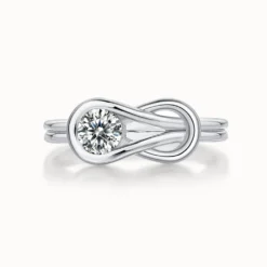 0.45ct Moissanite Knot Design Solitaire Ring
