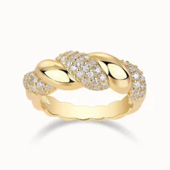 Pavé Moissanite Croissant Band Ring