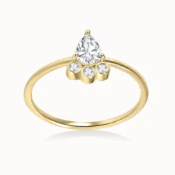 Pear Moissanite Cluster Ring