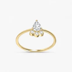 Pear Moissanite Cluster Ring