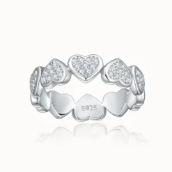 Linked Hearts Moissanite Ring