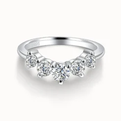 Moissanite Wishbone Half Eternity Ring