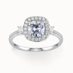 1ct Cushion Cut Halo Ring