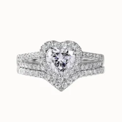 1ct Heart Moissanite Stackable Ring Set