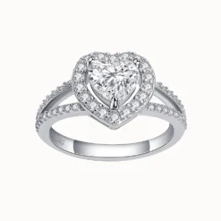 1ct Heart  Halo Ring