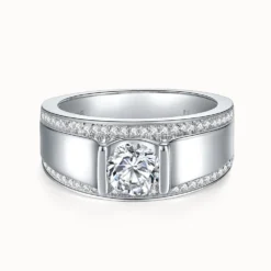 1ct|2ct Moissanite Men's Wide Ring