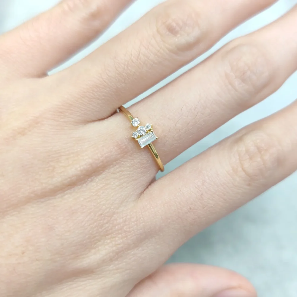 Moissanite Cluster Ring - Image 4