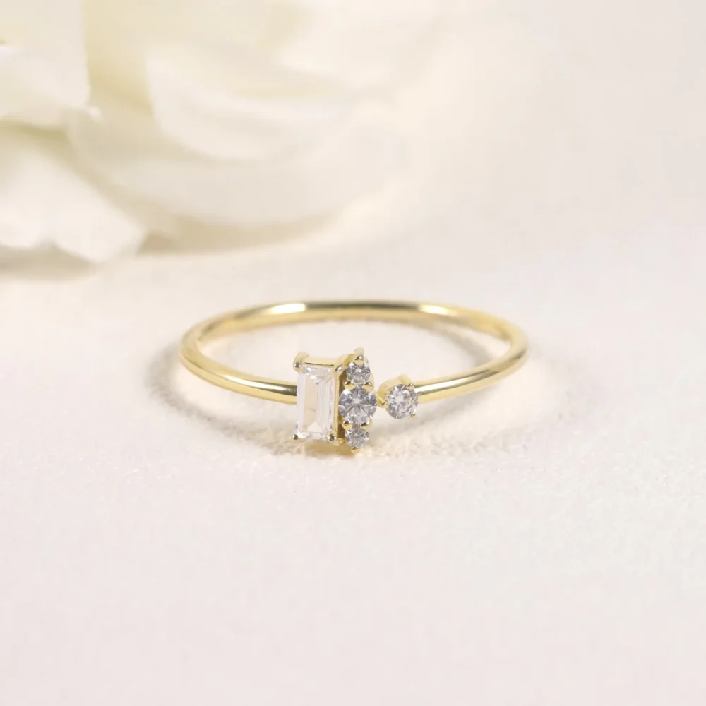 Moissanite Cluster Ring - Image 2