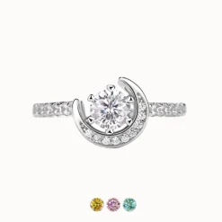 0.5ct Moissanite Moon Ring