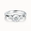 1ct Round Moissanite Three Stone Ring