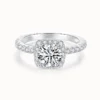 1ct | 2ct |3ct Cushion Halo Round Center Moissanite Ring