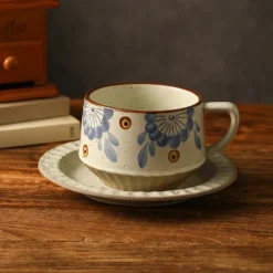 Blue Petal Wabi Cup & Saucer