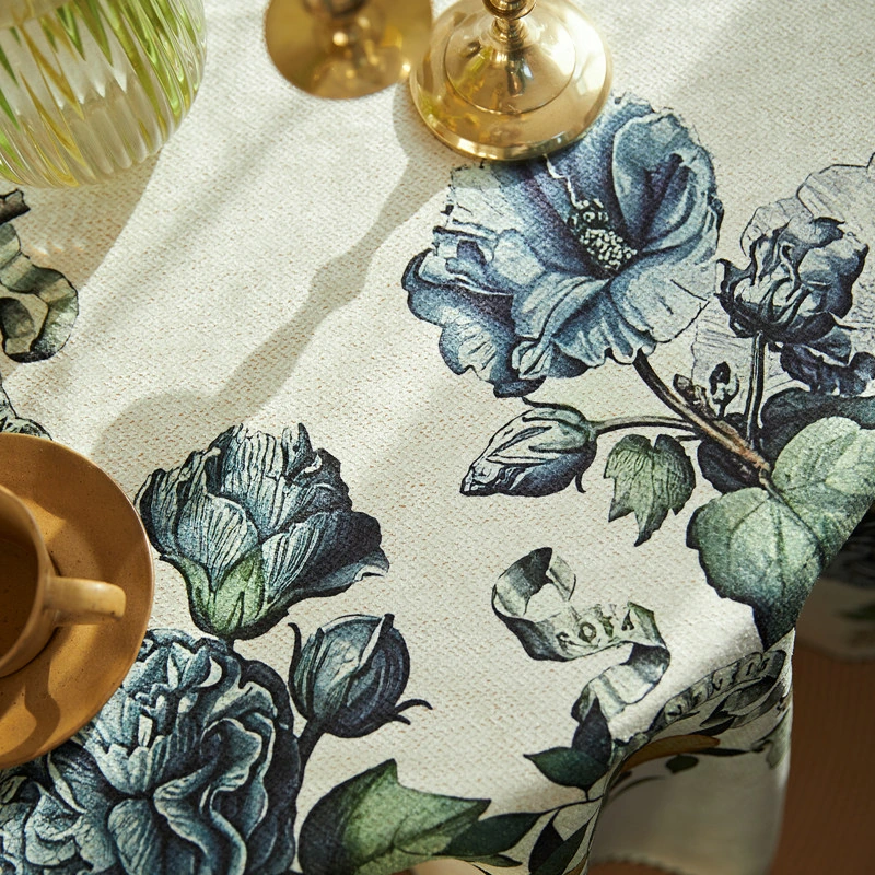 Slate Blue Rose Tablecloth - Image 2