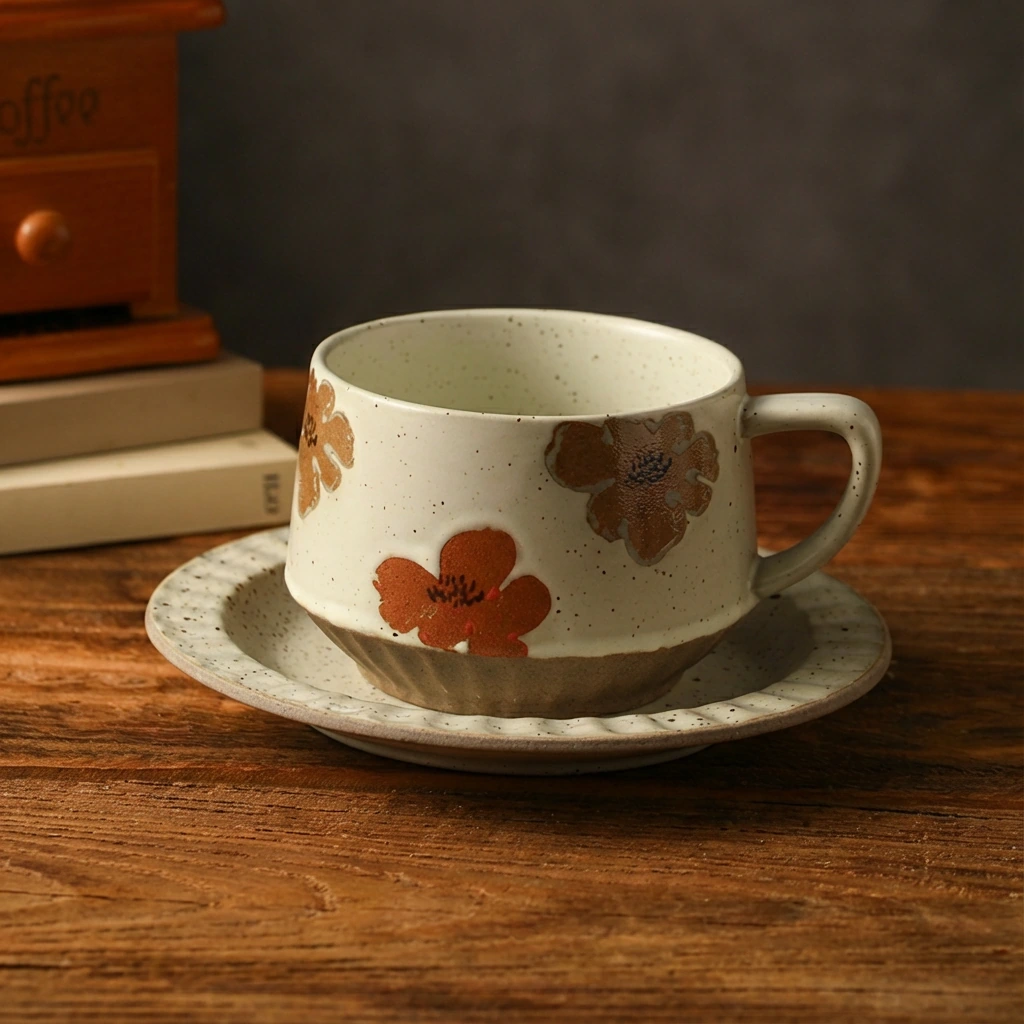 Terracotta Bloom Cup & Saucer